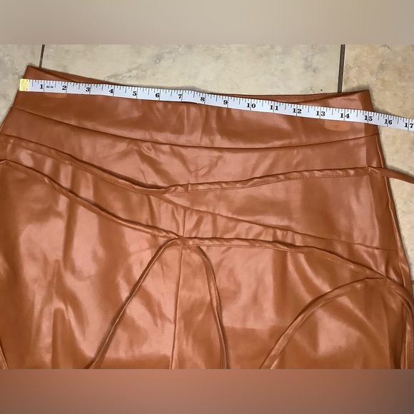 Faux Tan Leather Pants w/strings. Sz XL - Picture 6 of 8